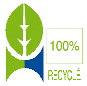 Logo papier cent pour cent recyclé