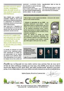 Lettre de bilan et d'avenir Cèdre