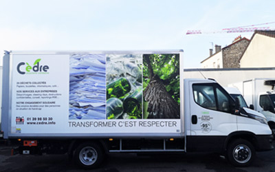 Camion roulant au bio GNV recyclage