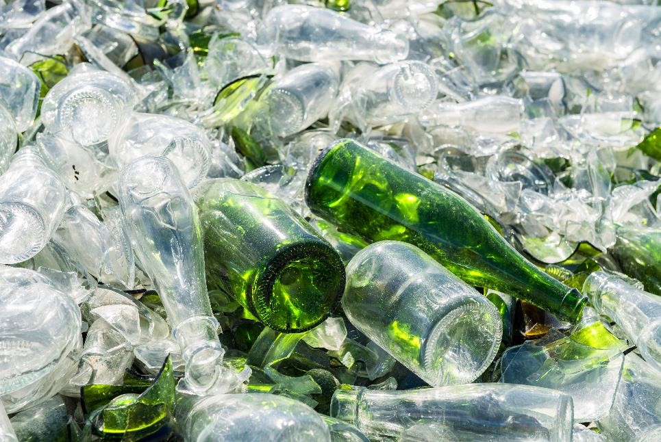 Panneau recyclage des déchets en verre